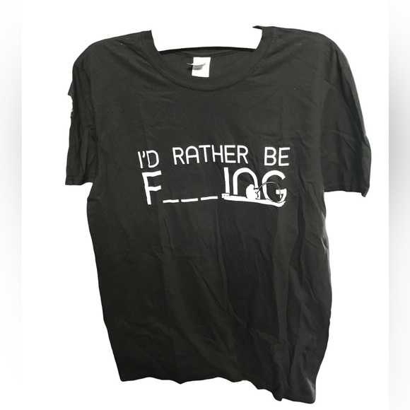 I’d rather be ____ing black short sleeve t-shirt with white writing - Picture 4 of 4